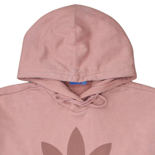 Adidas Womens Pink Pullover Hoodie UK 14 Logo Print Casual Sweatshirt