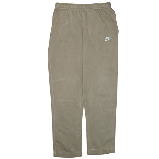 Nike Men's Beige Fleece Sweatpants L Regular Fit Elastic Waist