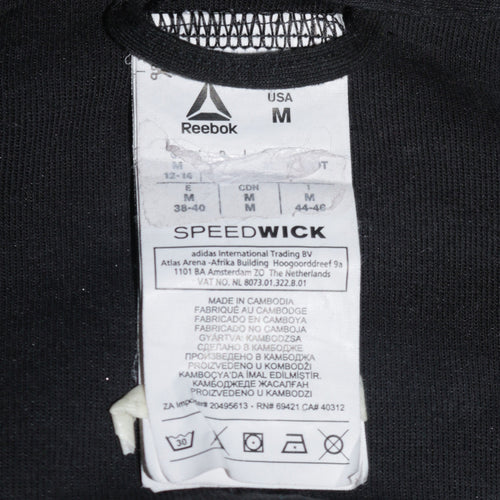 Reebok Women Black Full Zip Hoodie Size M Speedwick Training Top