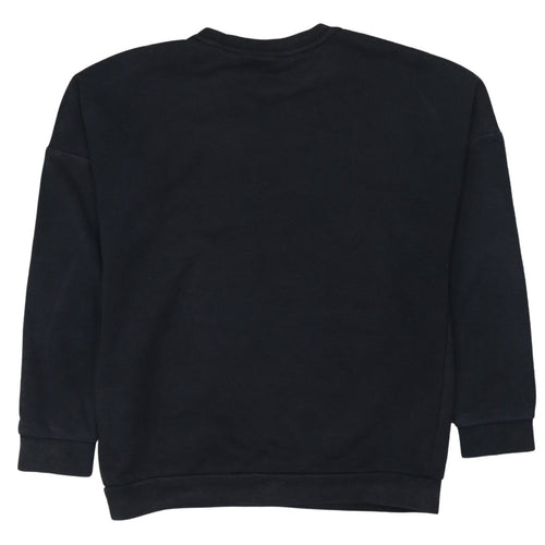 Adidas Boys Black Pullover Sweatshirt 9-10 Years Regular Fit Logo Fleece