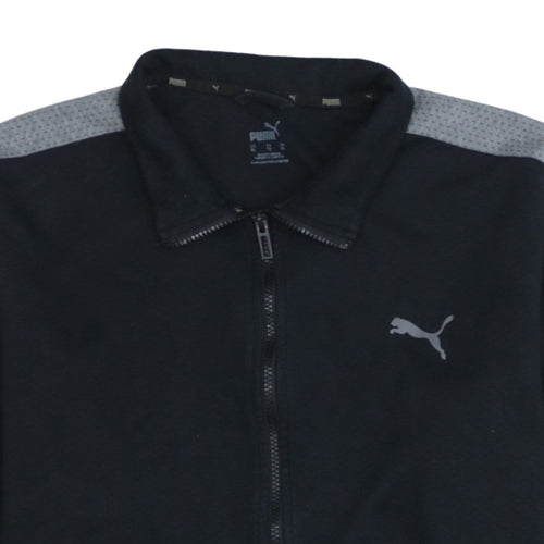 Puma Men's Black Full Zip Collared Sweatshirt XL Sportswear