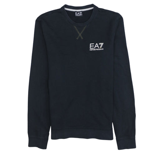 Emporio Armani EA7 Men's Black Cotton Crew Neck Sweatshirt M