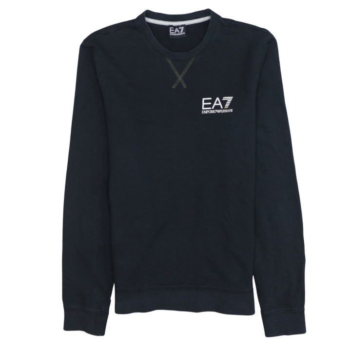 Emporio Armani EA7 Men's Black Cotton Crew Neck Sweatshirt M