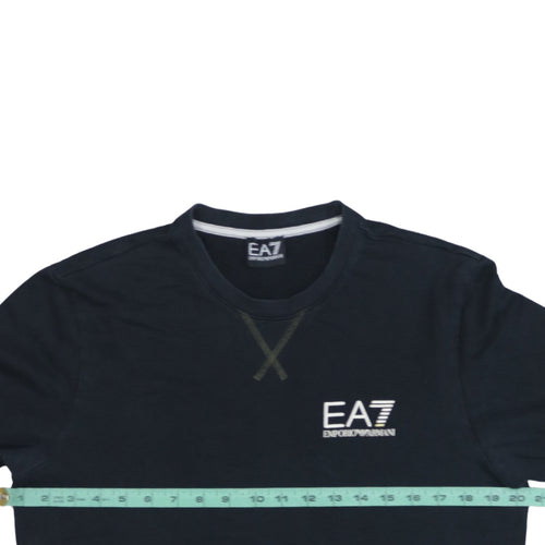 Emporio Armani EA7 Men's Black Cotton Crew Neck Sweatshirt M