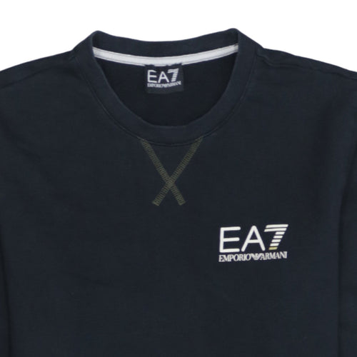 Emporio Armani EA7 Men's Black Cotton Crew Neck Sweatshirt M
