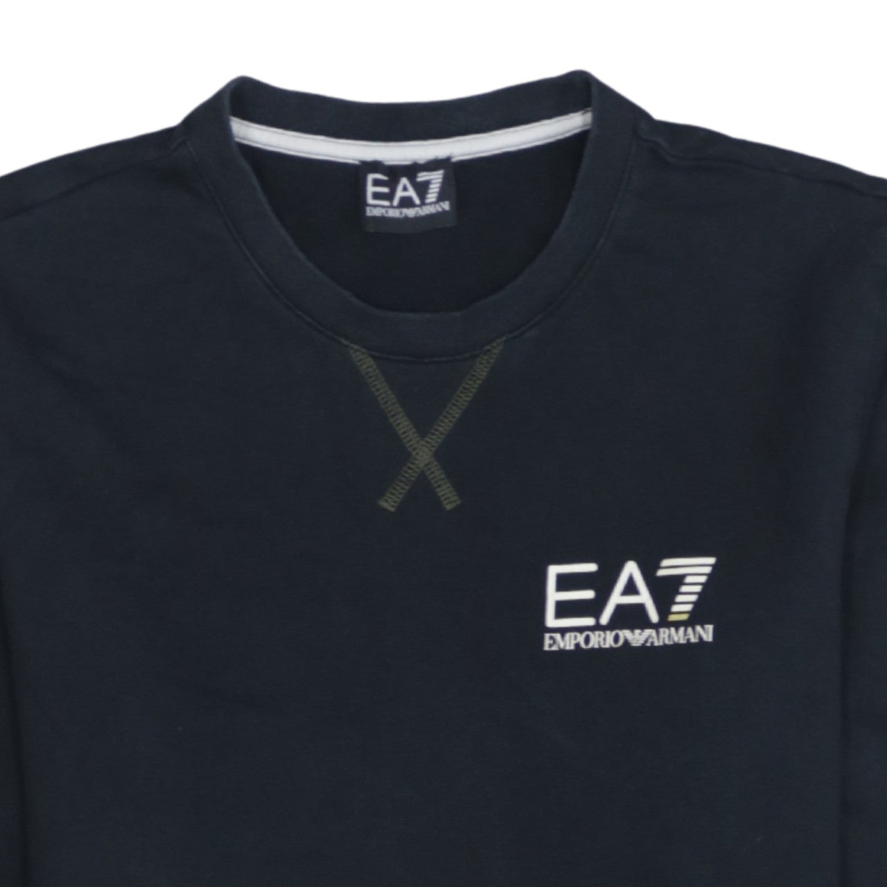 Emporio Armani EA7 Men's Black Cotton Crew Neck Sweatshirt M