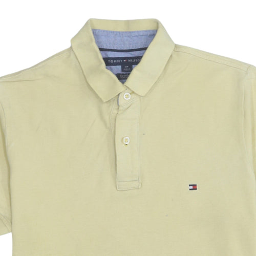 Tommy Hilfiger Men’s Beige Slim Fit Cotton Polo Shirt Size S