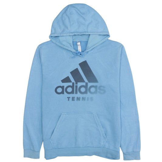 Adidas Men's Blue Pullover Hoodie M Tennis Sports Logo