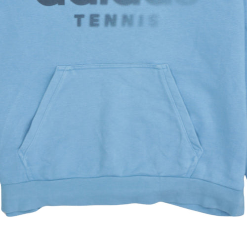 Adidas Men's Blue Pullover Hoodie M Tennis Sports Logo