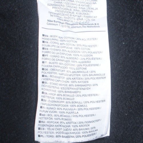 Nike Men's Black Pullover Hoodie M Regular Fit Graphic Logo