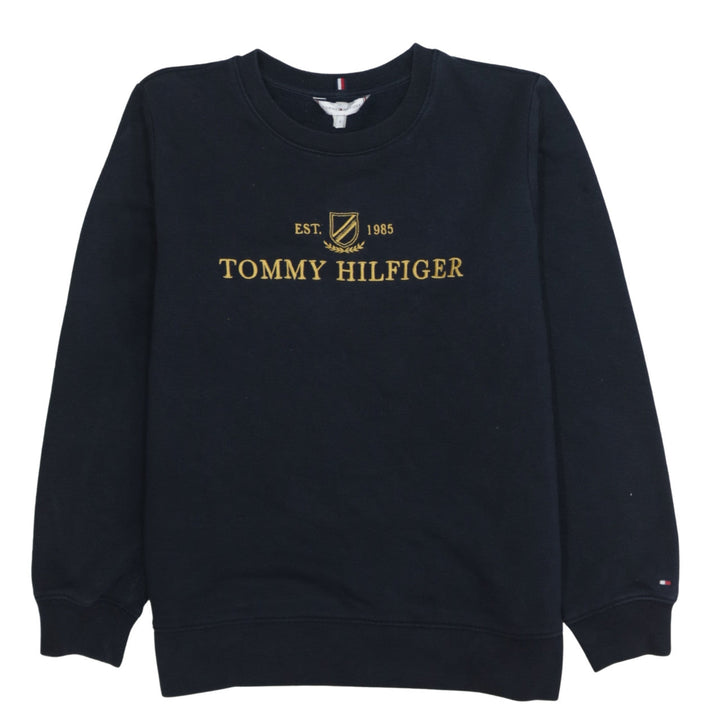 Tommy Hilfiger Men's Black Small Pullover Sweatshirt Embroidered Logo