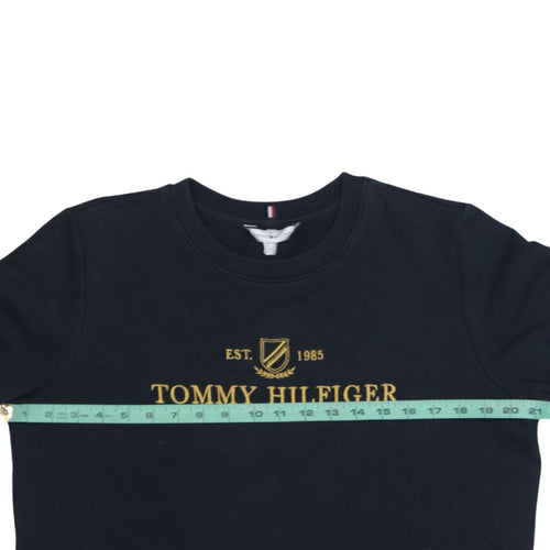 Tommy Hilfiger Men's Black Small Pullover Sweatshirt Embroidered Logo