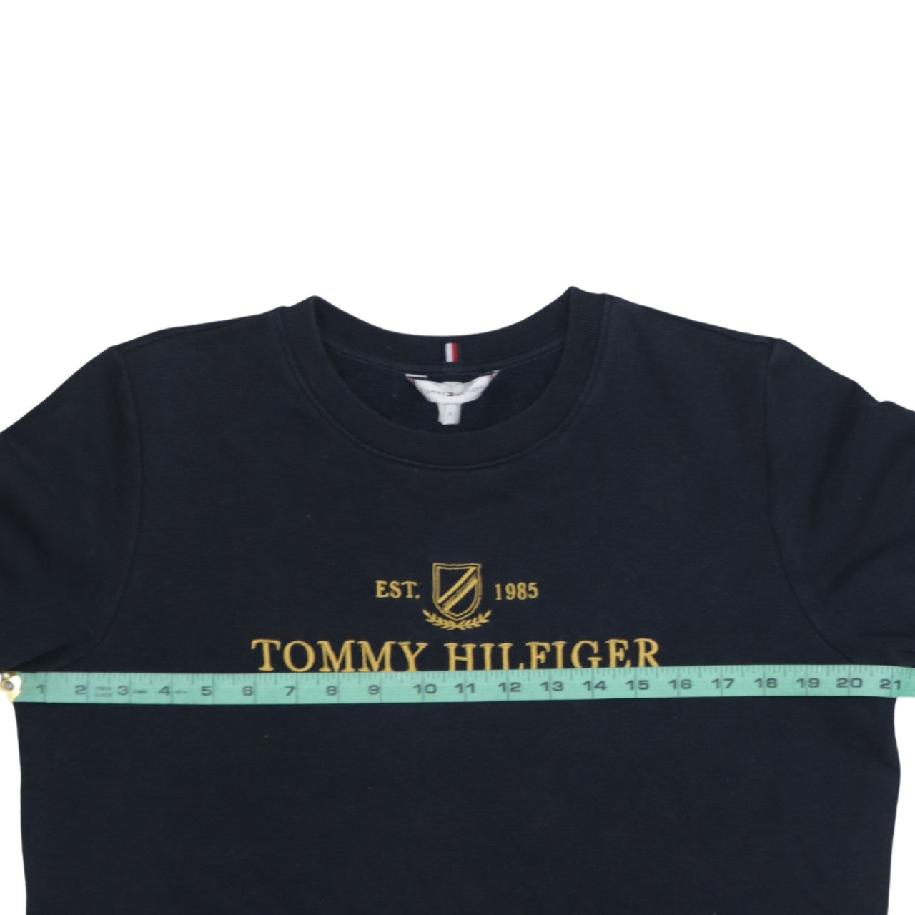 Tommy Hilfiger Men's Black Small Pullover Sweatshirt Embroidered Logo