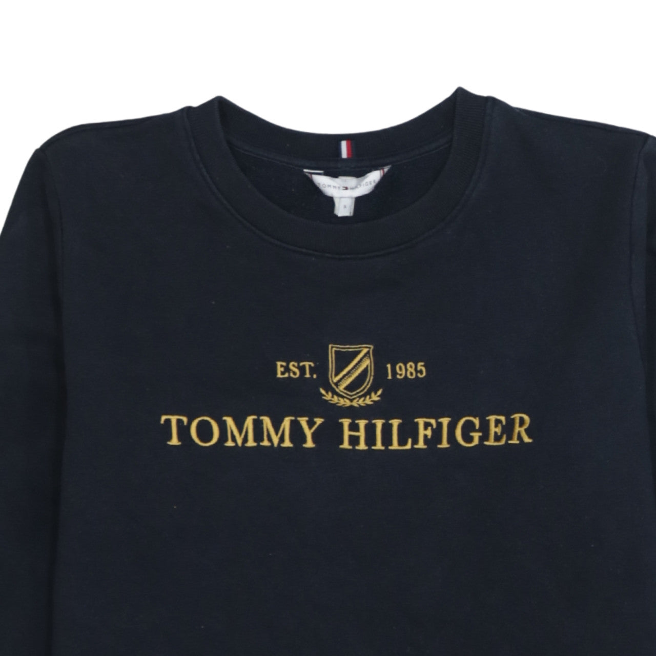 Tommy Hilfiger Men's Black Small Pullover Sweatshirt Embroidered Logo