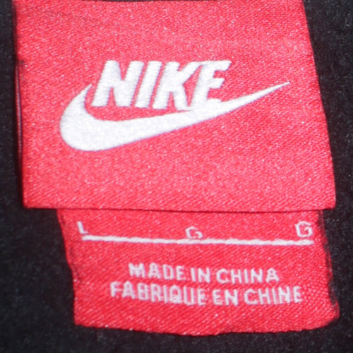Nike Men's Black L Pullover Short Sleeve Hoodie with Logo