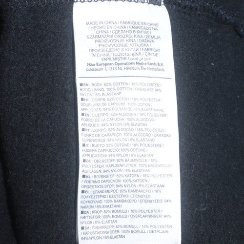 Nike Men's Black L Pullover Short Sleeve Hoodie with Logo