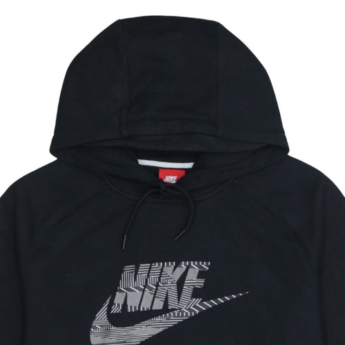 Nike Men's Black L Pullover Short Sleeve Hoodie with Logo