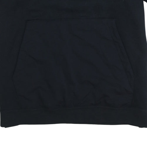 Nike Men's Black L Pullover Short Sleeve Hoodie with Logo