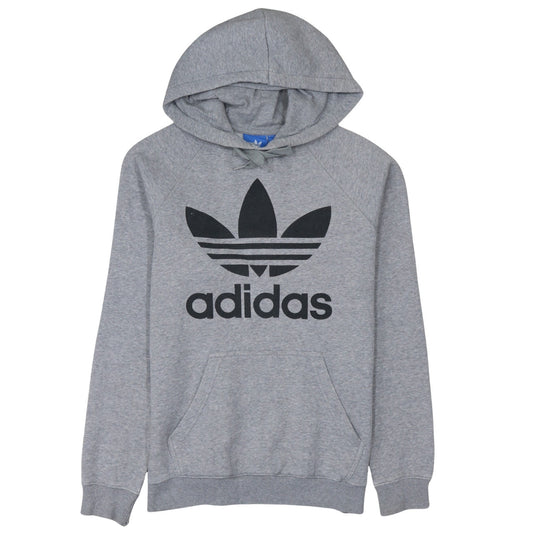 Adidas Men's Grey Pullover Hoodie Small Logo Sportswear