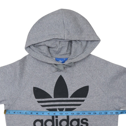 Adidas Men's Grey Pullover Hoodie Small Logo Sportswear