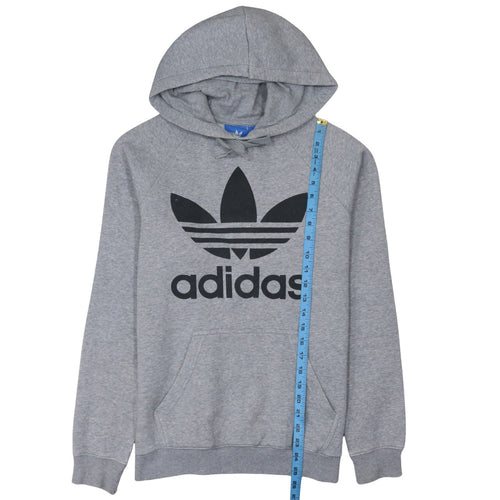 Adidas Men's Grey Pullover Hoodie Small Logo Sportswear