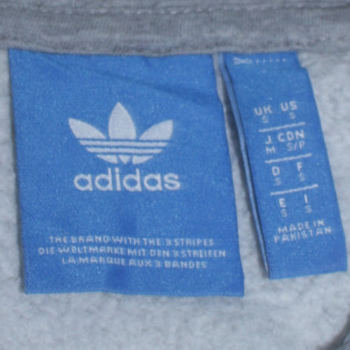 Adidas Men's Grey Pullover Hoodie Small Logo Sportswear