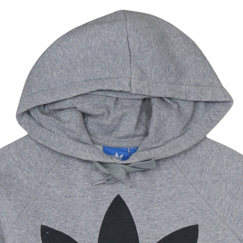 Adidas Men's Grey Pullover Hoodie Small Logo Sportswear