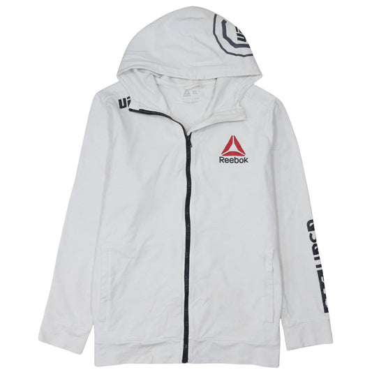 Reebok Men’s White Full Zip Hoodie XL Sports Training Top