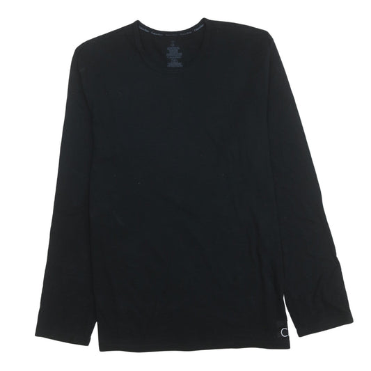 Calvin Klein Men's Black Cotton Long Sleeve Pyjama Top L