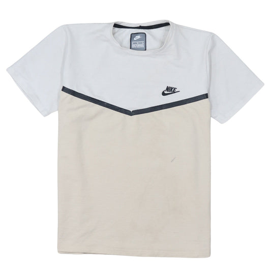 Nike Men's Beige Colourblock Crew Neck Short Sleeve T-Shirt L