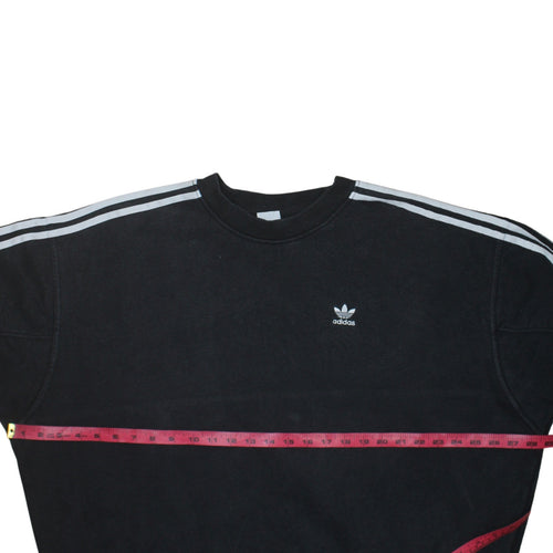 Adidas Womens Black Crew Neck Long Sleeve Pullover Sweatshirt UK 12