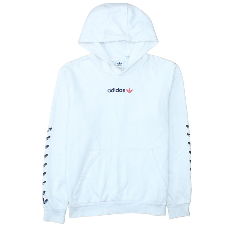 Adidas Boys White Pullover Hoodie 15-16 Years Logo Sportswear