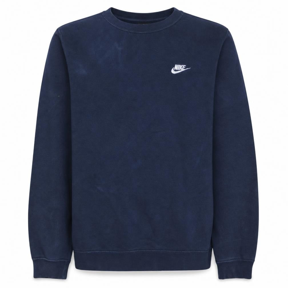 Front view of Nike Men's Blue Crew Neck Pullover Sweatshirt, size S