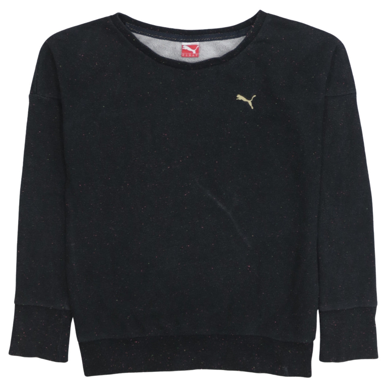 Puma Womens Black Crew Neck Pullover Sweatshirt UK 8