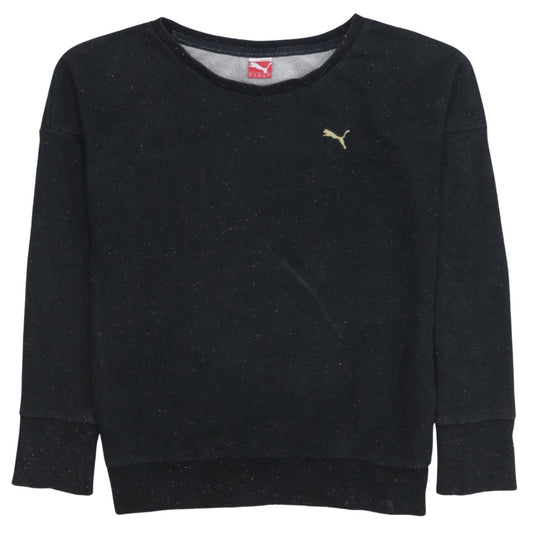 Puma Womens Black Crew Neck Pullover Sweatshirt UK 8