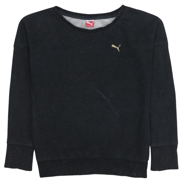 Puma Womens Black Crew Neck Pullover Sweatshirt UK 8