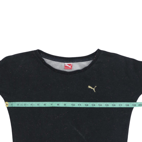 Puma Womens Black Crew Neck Pullover Sweatshirt UK 8