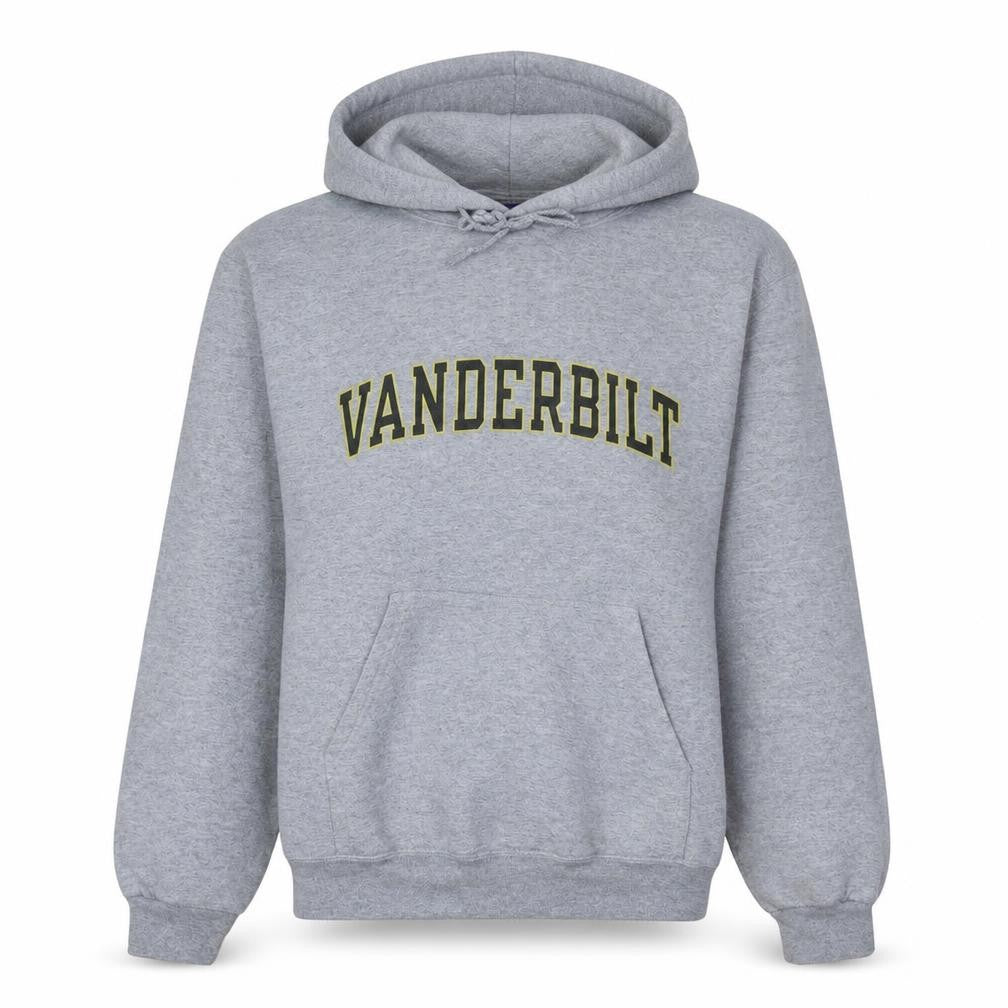 Front view of Champion women’s grey vanderbilt pullover hoodie small athletic fit