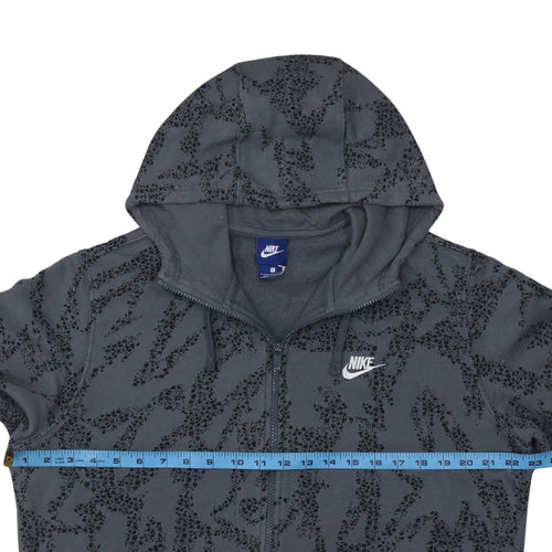 Nike Men's Grey Full Zip Hoodie Size L Graphic Fleece Sweatshirt