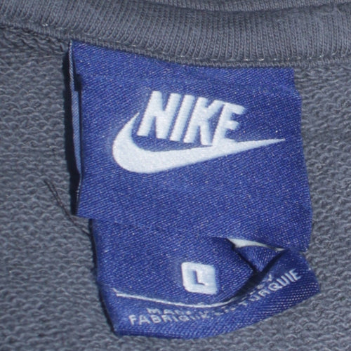 Nike Men's Grey Full Zip Hoodie Size L Graphic Fleece Sweatshirt