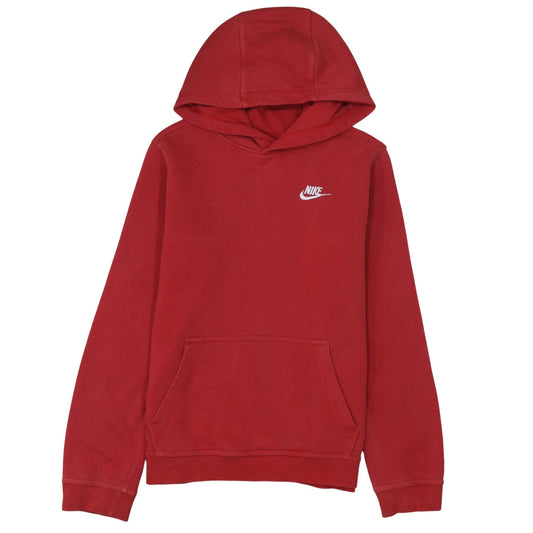 Nike Boys Red Pullover Hoodie XL Cotton Blend Logo Sweatshirt