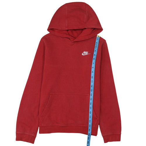 Nike Boys Red Pullover Hoodie XL Cotton Blend Logo Sweatshirt