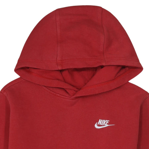 Nike Boys Red Pullover Hoodie XL Cotton Blend Logo Sweatshirt