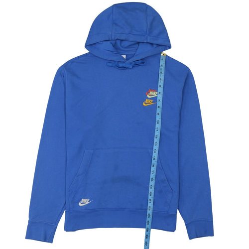 Nike Men's Blue Pullover Hoodie Medium Embroidered Logo Fleece
