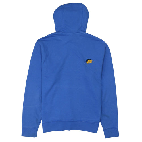 Nike Men's Blue Pullover Hoodie Medium Embroidered Logo Fleece
