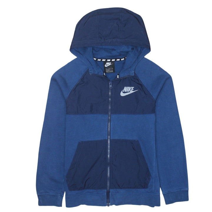 Nike Boys Blue Full Zip Hoodie L 147-158cm Hooded Sweatshirt