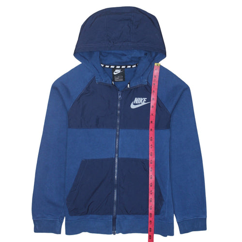 Nike Boys Blue Full Zip Hoodie L 147-158cm Hooded Sweatshirt