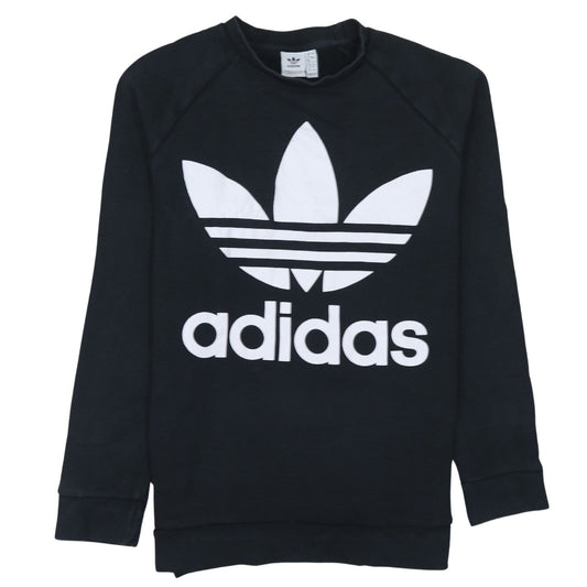 Adidas Womens Black Logo Crew Neck Sweatshirt Size 12