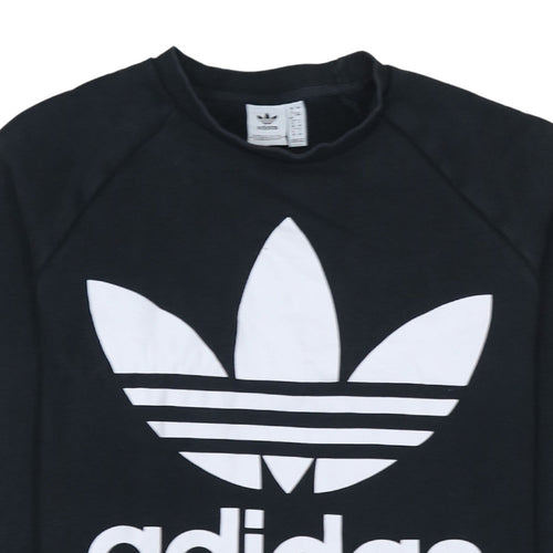 Adidas Womens Black Logo Crew Neck Sweatshirt Size 12
