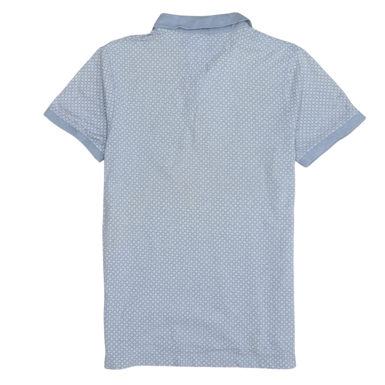 Tommy Hilfiger Denim Men's Blue Geometric Cotton Polo Shirt M